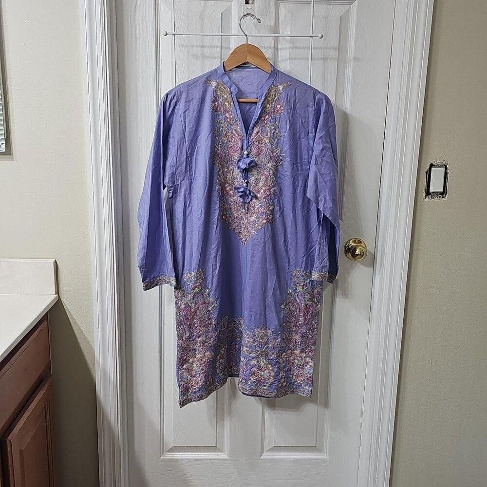 Khaadi Purple Embroidered Kurta Tunic Size 12